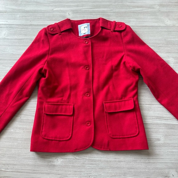 TOMMY GIRL Girls L Large Red Wool Blend Coat Button Jacket Lined Tommy Hilfiger - Picture 1 of 10